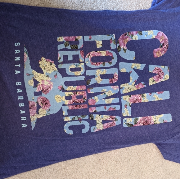 DUCK CO Purple California Republic T-shirt - Picture 2 of 3